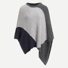 Shein Plus Color Block Asymmetrical Hem Poncho Sweater