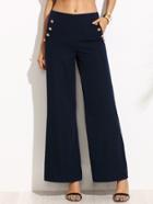 Shein Navy Wide Leg Sailor Pants
