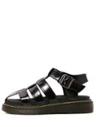 Shein Faux Patent Caged Ankle Strap Flatform Sandals