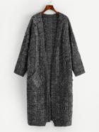 Shein Marled Cable Knit Longline Cardigan