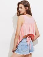 Shein Frilled High Back Muscle Tee
