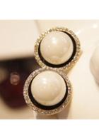 Rosewe Champagne Pearl Diamond Decorated Earrings