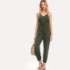 Shein Knot Detail Solid Cami Jumpsuit