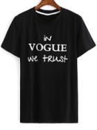 Shein Black Letter Print T-shirt