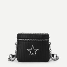 Shein Star Pattern Zipper Around Crossbody Bag