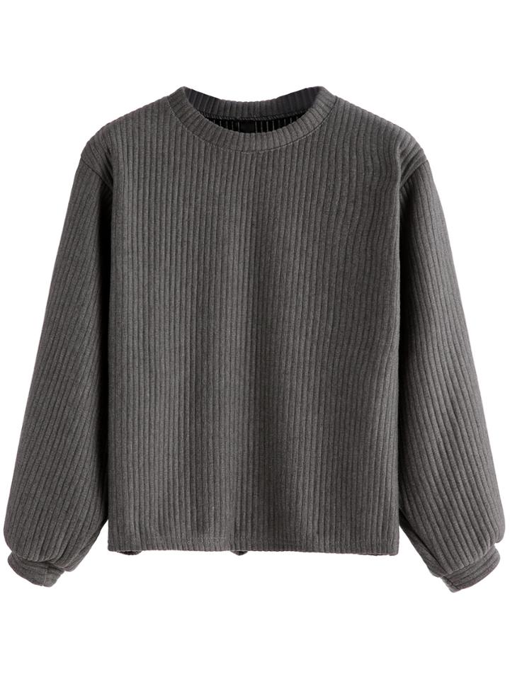 Shein Ribbed Knit Sweatshirt