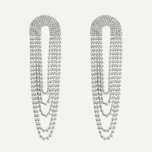 Shein Layered Rhinestone Drop Earrings