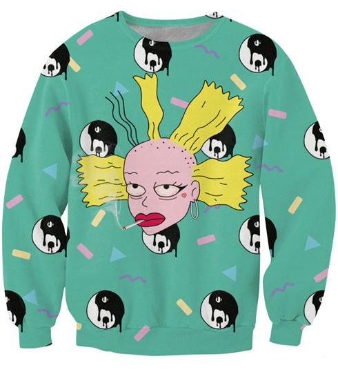 Shein Cute Digital Cartoon Printing Sweatshirt