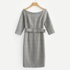 Shein Glen Plaid Belted Dress