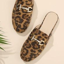 Shein Leopard Print Mule Flats