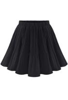 Shein Black Elastic Waist Pleated Chiffon Skirt