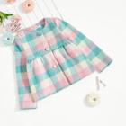 Shein Girls Button Up Gingham Print Peplum Jacket