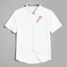 Shein Men Rose Print Blouse