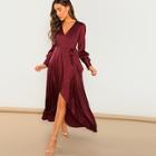 Shein Frilled Neck Cutout Insert Leopard Dress