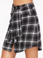 Shein Tartan Plaid Tie Front Skirt