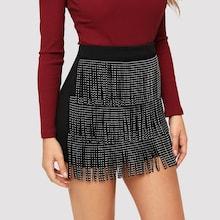 Shein Layered Fringe Embellished Skirt