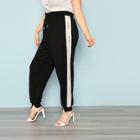 Shein Plus Contrast Panel Side Tapered Sweatpants
