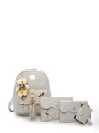 Shein Tassel Detail Combination Bag With Bear Charm 4pcs