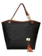 Shein Allover Print Tassel Embellished Tote Bag