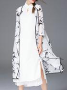 Shein White Ink Print Two-piece Dress