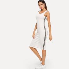 Shein Contrast Tape Side Tank Bodycon Dress