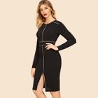 Shein 80s Contrast Tipping Slit Dress