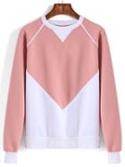 Shein Color-block Round Neck Sweatshirt