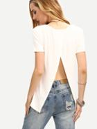 Shein Plain Slit Back T-shirt