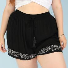 Shein Plus Tassel Tie Waist Shorts