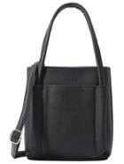Shein Embossed Square Tote Bag - Black