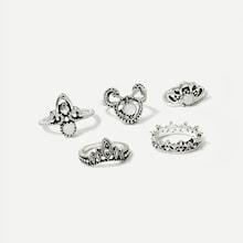 Shein Filigree Detail Ring Set 5pcs