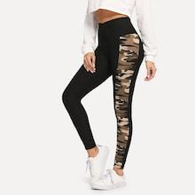 Shein Color Block Camo Print Leggings