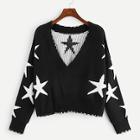 Shein Plus Raw Hem Star Jumper