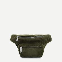 Shein Pocket Front Faux Fur Bum Bag