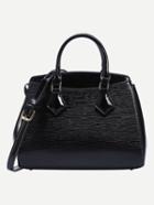 Shein Black Embossed Faux Leather Satchel Bag