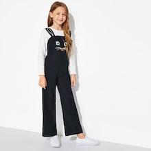 Shein Girls Cat Print Overalls