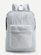 Shein Zipper Front Denim Backpack With Pocket