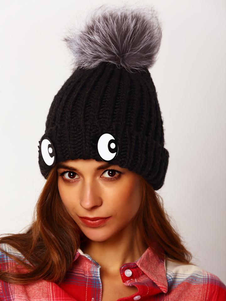 Shein Black Eye Pattern Hat