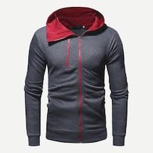 Shein Men Color Block Zip Up Hoodie
