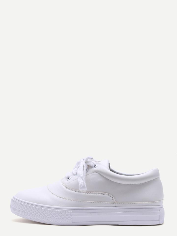 Shein Round Toe Lace Up Sneakers