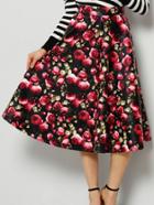 Shein Colour Floral Pu Long Skirt