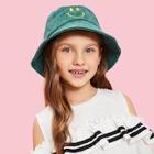 Shein Kids Smile Embroidery Bucket Hat