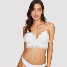 Shein Scalloped Trim Eyelash Lace Bralette