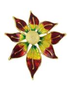 Shein New Colorful Enamel Big Sun Flower Brooch