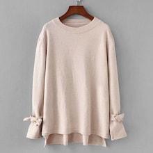 Shein Knot Detail Dip Hem Jumper