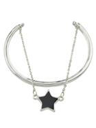 Shein Silver Enamel Star Layers Chain Bracelet