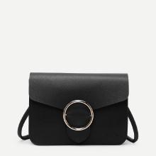 Shein Ring Buckle Front Pu Shoulder Bag