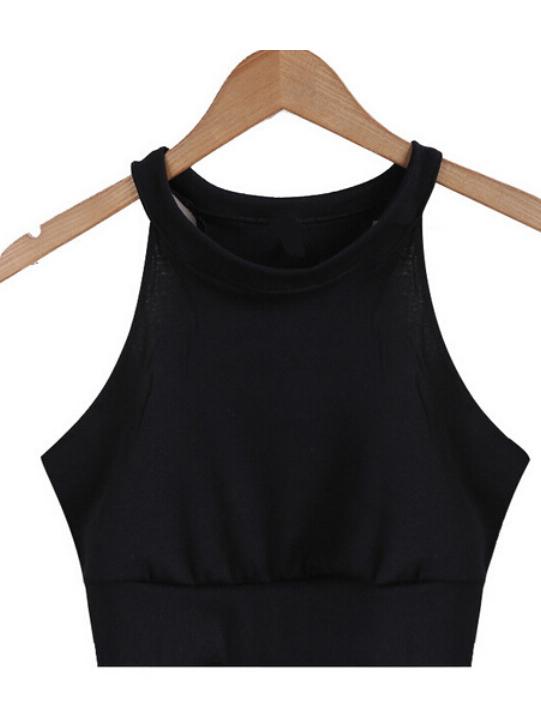 Shein Black Round Neck Sexy Cami Top