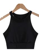 Shein Black Round Neck Sexy Cami Top