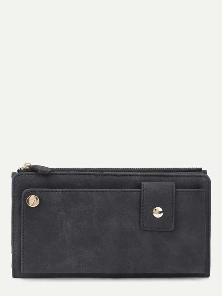 Shein Zipper Side Design Pu Wallet